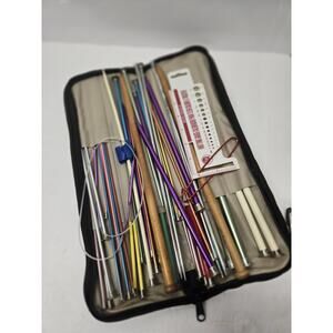 HUGE Lot of Vintage Crochet KNITTING NEEDLES, + storage bag, high quality